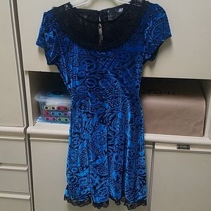 Hot Topic steampunk knee length velvet dress